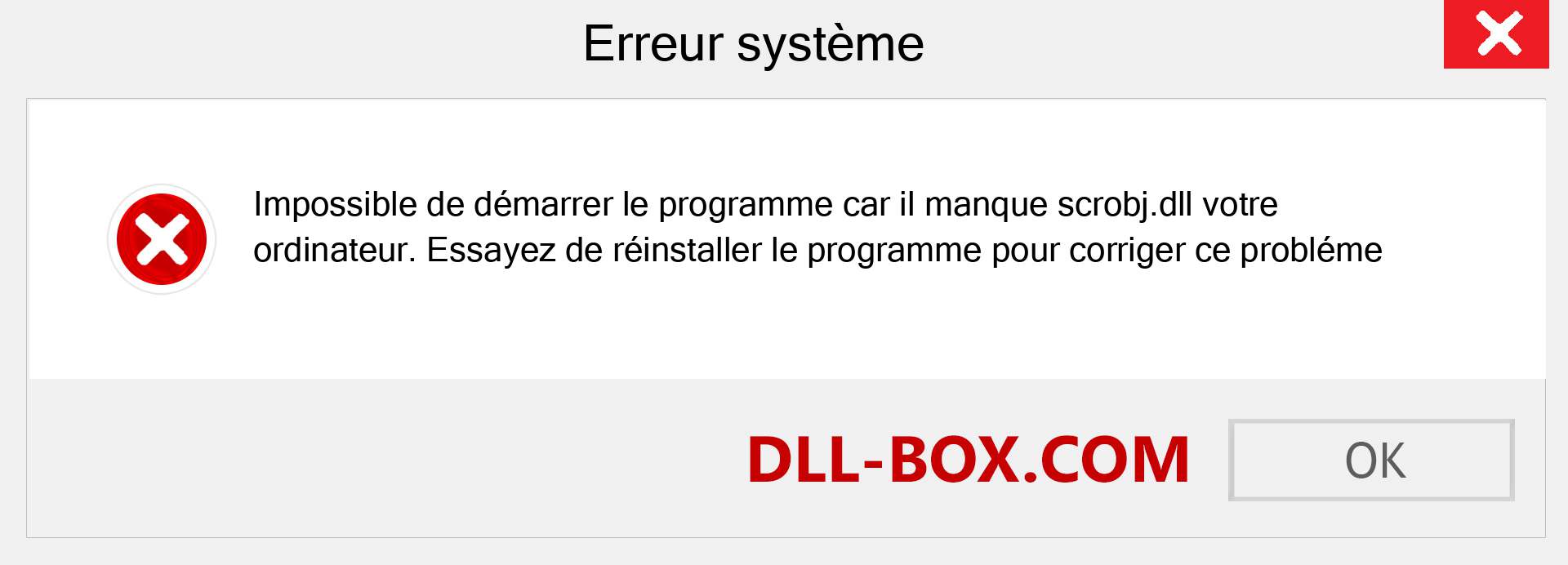 Le fichier scrobj.dll est manquant ?. Télécharger pour Windows 7, 8, 10 - Correction de l'erreur manquante scrobj dll sur Windows, photos, images